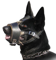 Leather Muzzle for German Shepherd - Padded Anti Barking muzzle Leather Muzzle for German Shepherd - Padded Anti Barking muzzle